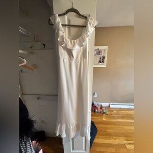 Show Me Your MuMu Strapless White Ruffle Dress